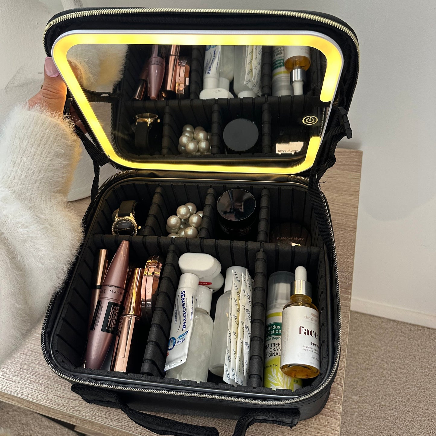 LED Mirror Make-up Bag